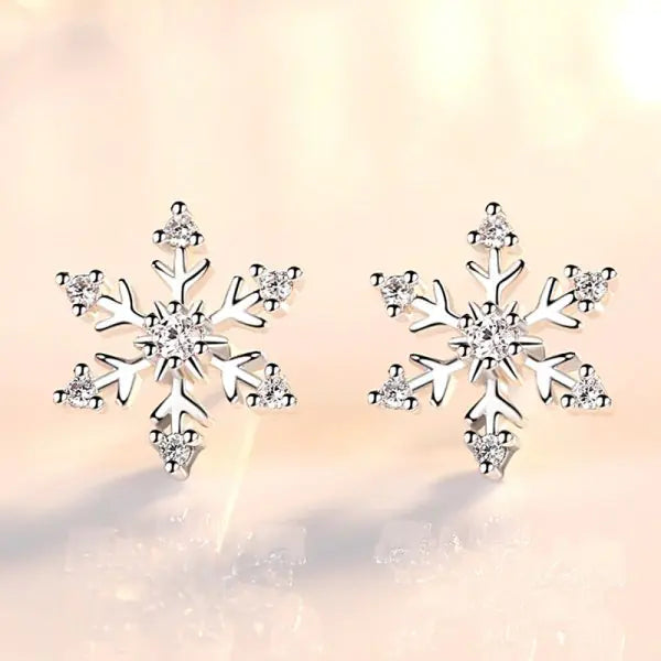 Christmas Snowflake Stud Earrings - Blingy Bag LLC